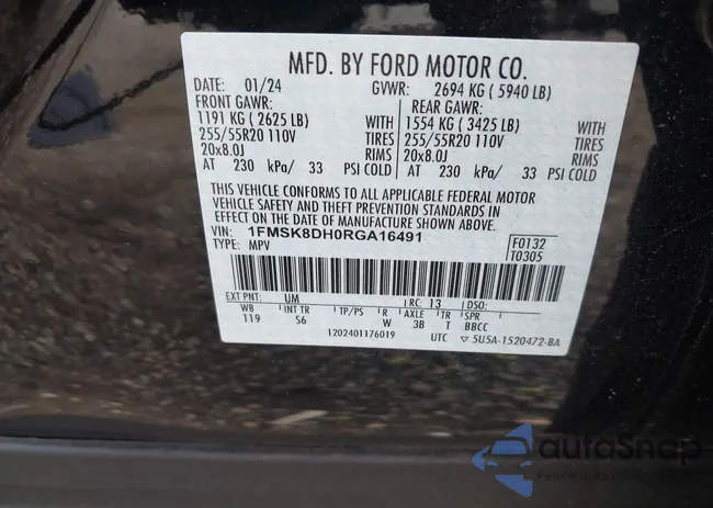 1FMSK8DH0RGA16491: 43278917