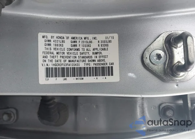 1HGCR2F53FA105430: 43279051