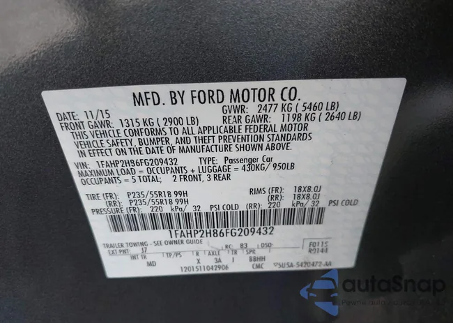 1FAHP2H86FG209432: 43279053