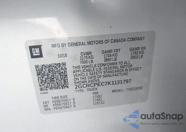 2GCRCPEC7K1131797: 43279071