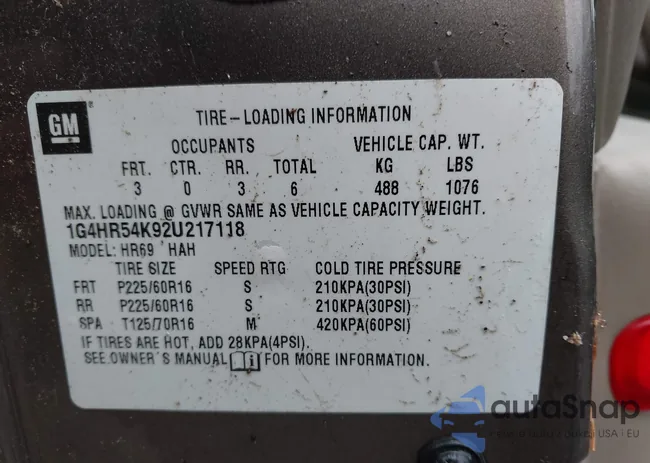 1G4HR54K92U217118: 43279087