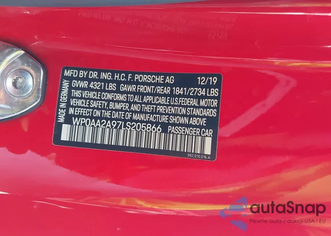 WP0AA2A97LS205866: 43279096