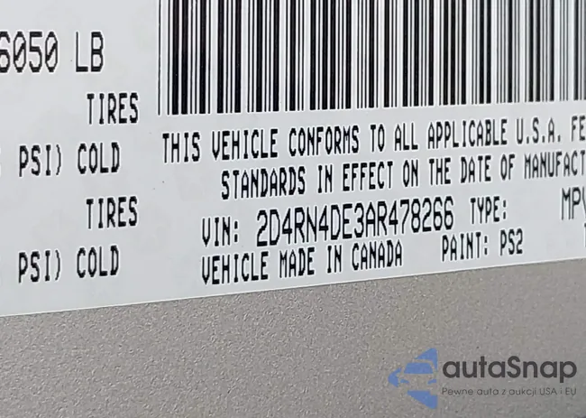 2D4RN4DE3AR478266: 43279112