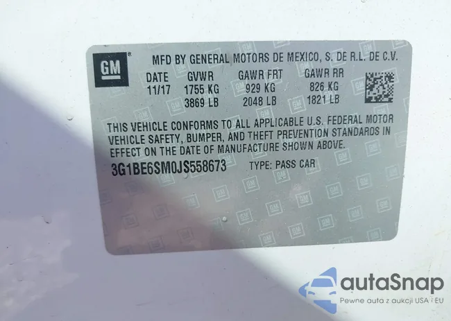 3G1BE6SM0JS558673: 43279143