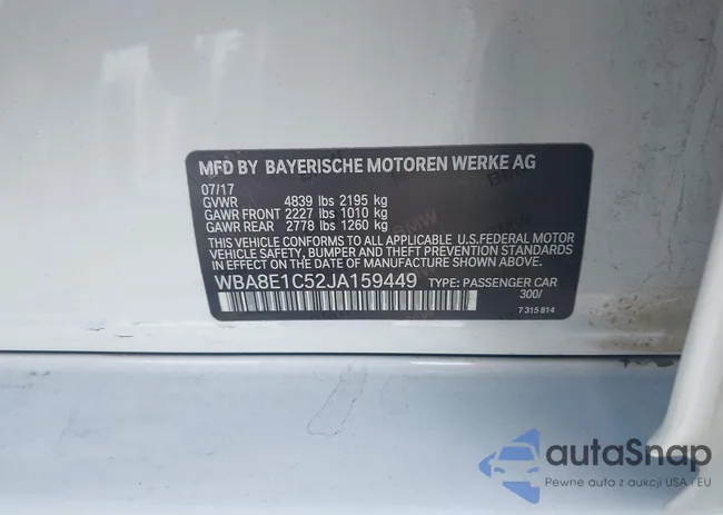 WBA8E1C52JA159449: 43279205