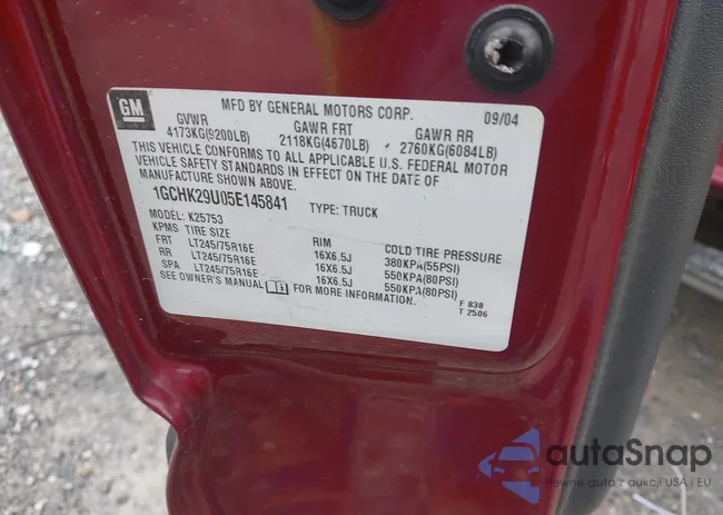 1GCHK29U05E145841: 43279310