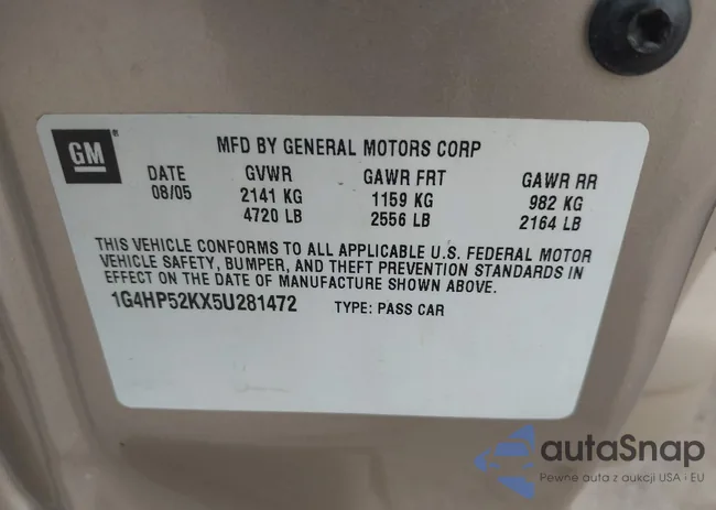 1G4HP52KX5U281472: 43279328