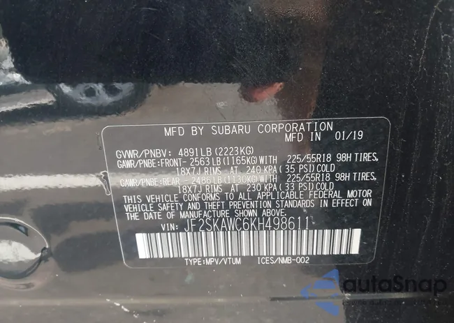 JF2SKAWC6KH498611: 43279370