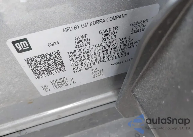 KL77LHEP4SC065734: 43278461