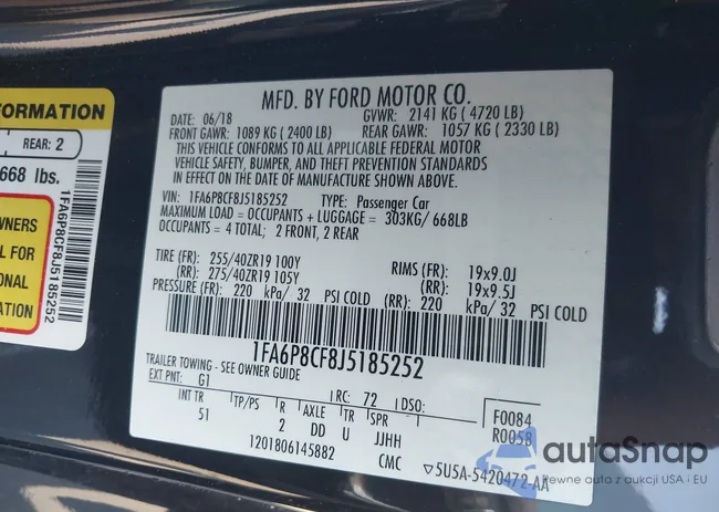 1FA6P8CF8J5185252: 43278600