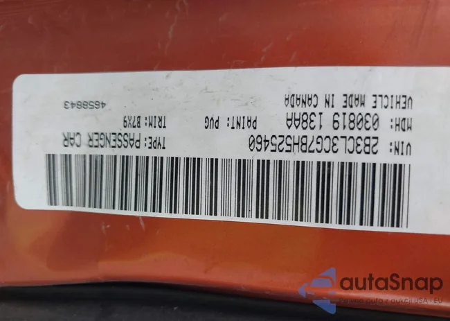 2B3CL3CG7BH525460: 43278607