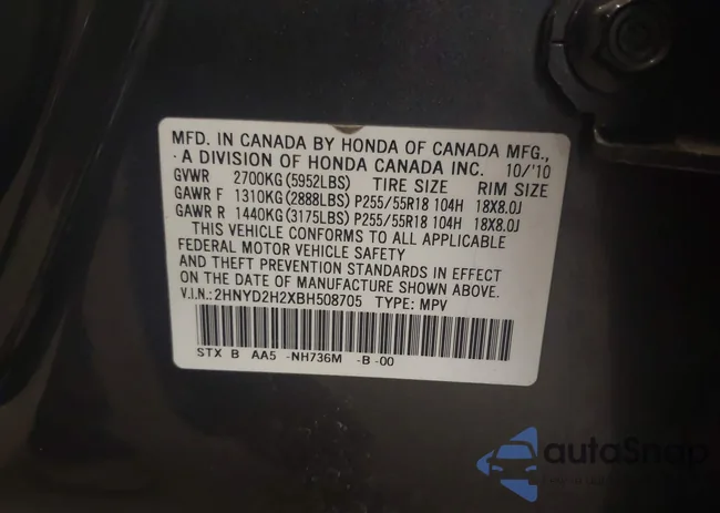 2HNYD2H2XBH508705: 43278622