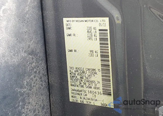 1N4AA6AP7GC380436: 43279797