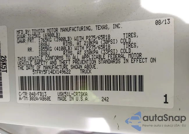 5TFRY5F14EX149622: 43279830