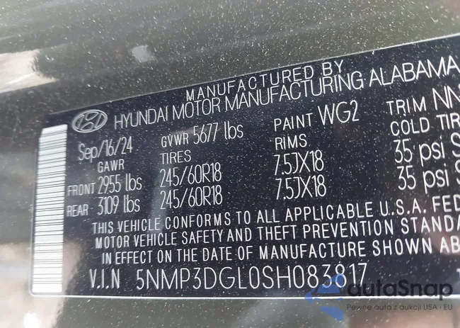 5NMP3DGL0SH083817: 43280054