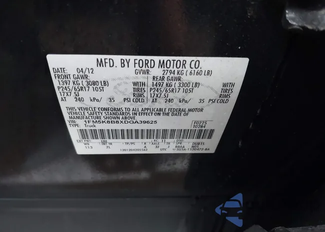 1FM5K8B8XDGA39625: 43280127