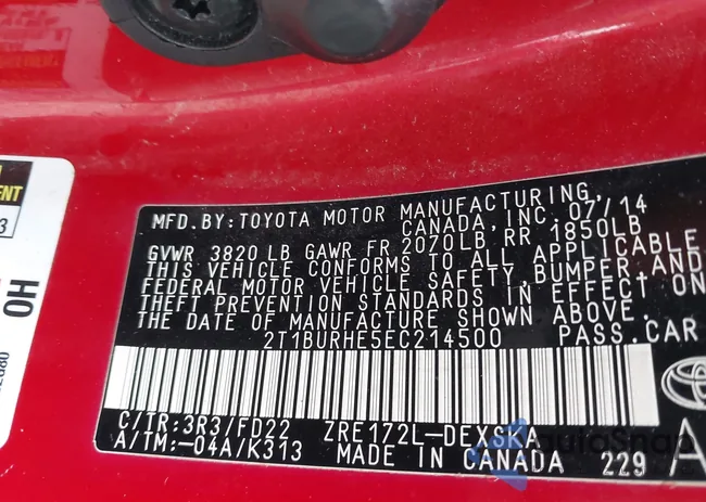 2T1BURHE5EC214500: 43280293