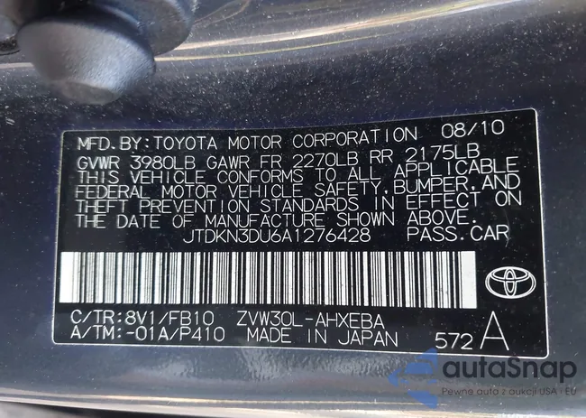 JTDKN3DU6A1276428: 43279715