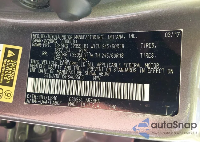 5TDJZRFH5HS405565: 43279792