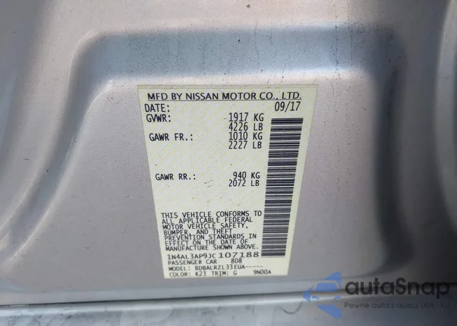 1N4AL3AP9JC107188: 43280810