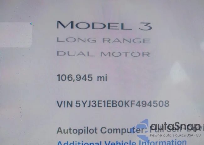 5YJ3E1EB0KF494508: 43280818