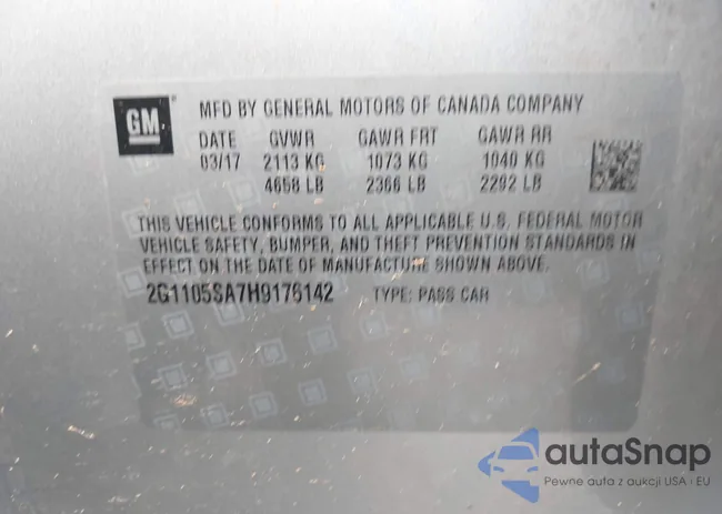 2G1105SA7H9176142: 43280938