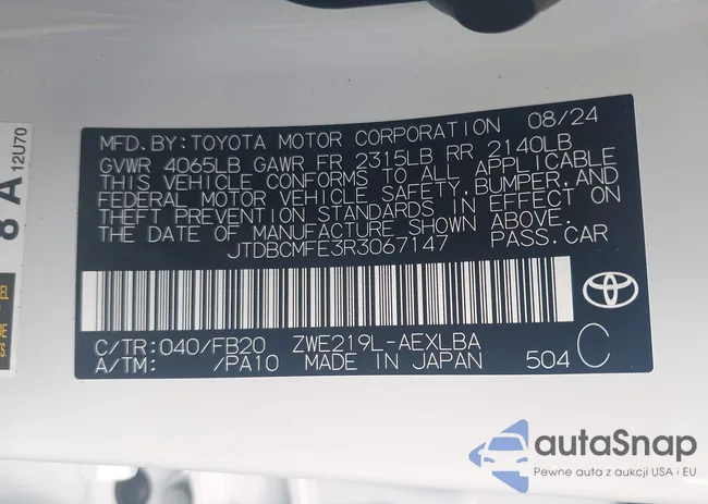 JTDBCMFE3R3067147: 43280986