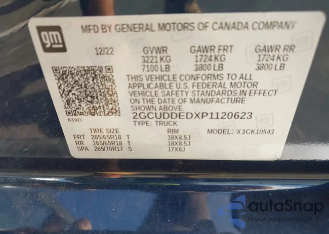 2GCUDDEDXP1120623: 43281027