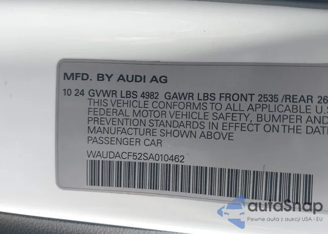 WAUDACF52SA010462: 43281044