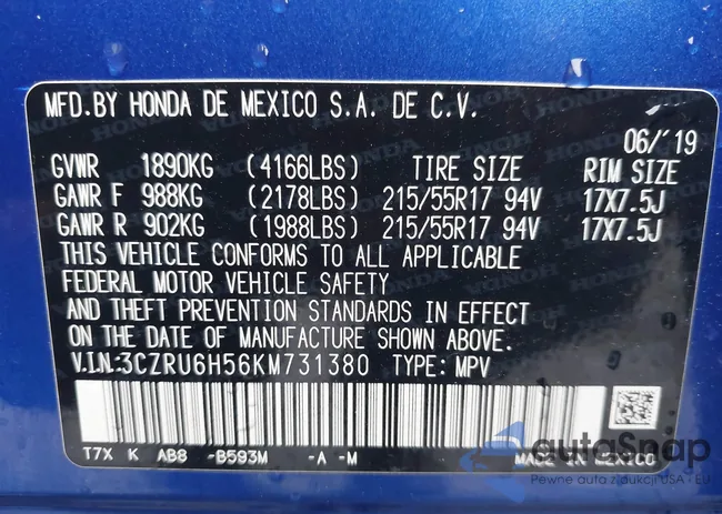 3CZRU6H56KM731380: 43281089