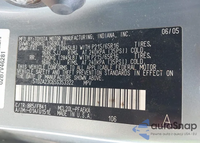 5TDZA23C65S353322: 43281248