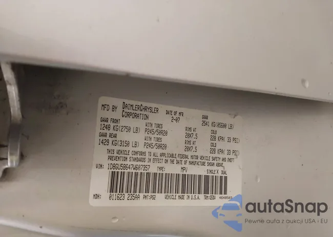 1D8GU58647W607357: 43281252