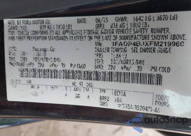 3FADP4BJXFM219960: 43281384