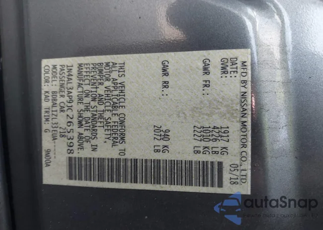 1N4AL3AP9JC265398: 43280432