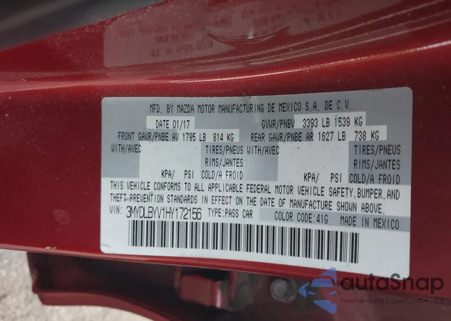 3MYDLBYV1HY172156: 43280439