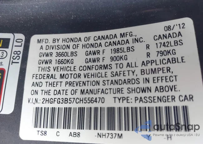 2HGFG3B57CH556470: 43280658