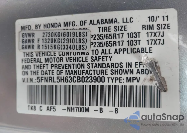 5FNRL5H63CB023900: 43282021