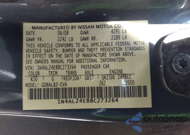 1N4AL24E88C273264: 43282121