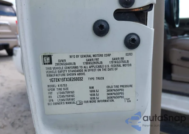 1GTEK19TX3E268032: 43282175