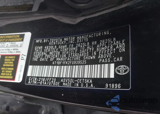 4T1BF1FK2FU939525: 43282194