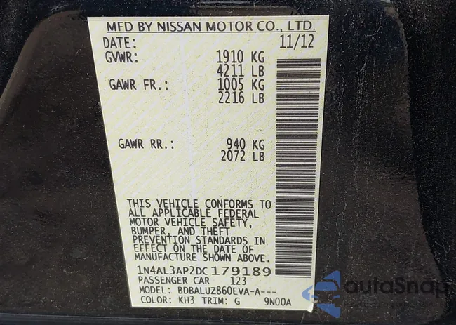 1N4AL3AP2DC179189: 43282294