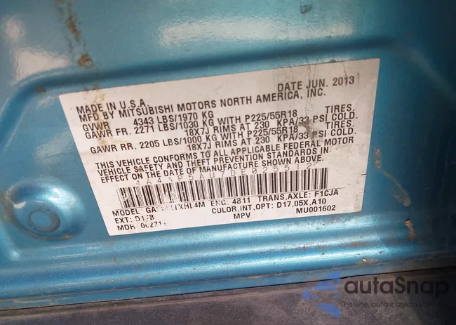 4A4AP5AU7DE025512: 43282386