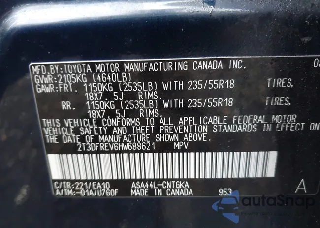 2T3DFREV6HW688621: 43281528