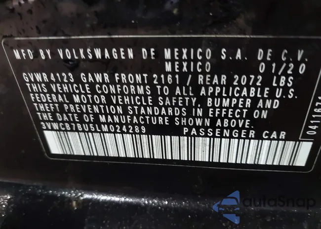 3VWCB7BU5LM024289: 43281543
