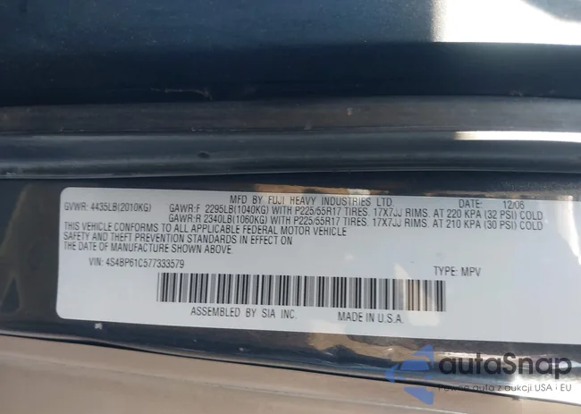 4S4BP61C577333579: 43281623