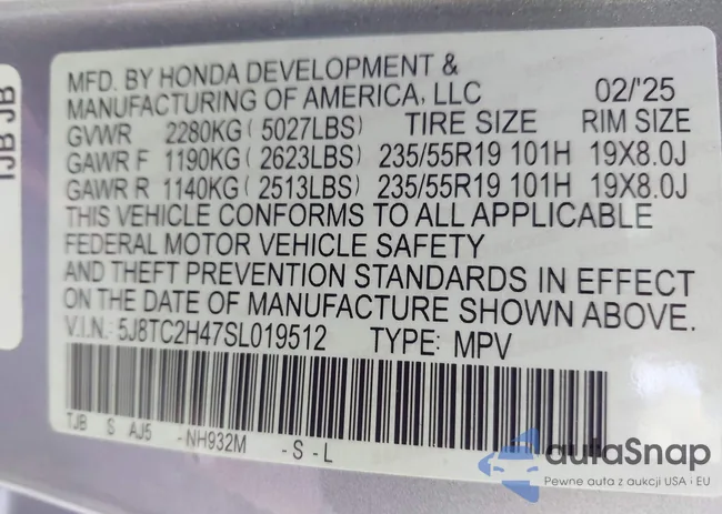 5J8TC2H47SL019512: 43281624