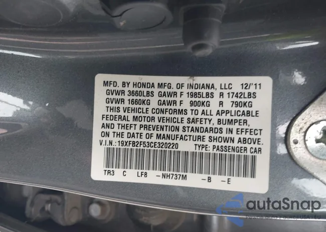 19XFB2F53CE320220: 43281768