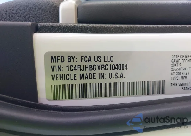 1C4RJHBGXRC104004: 43281777