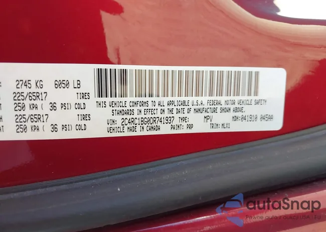 2C4RC1BG0DR741937: 43282811