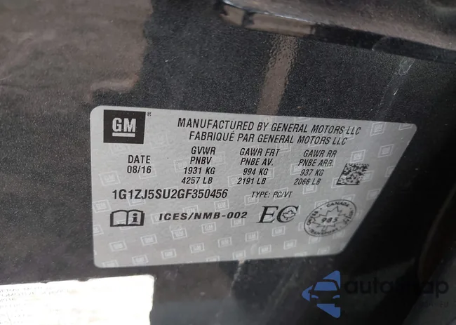 1G1ZJ5SU2GF350456: 43282980